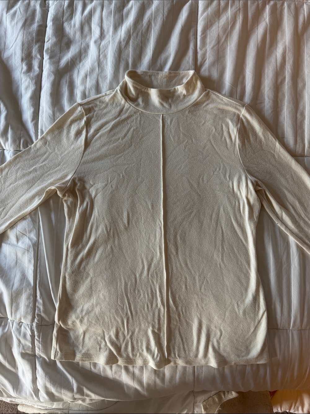 Banana Republic Cream Long Sleeve Mock Neck Top